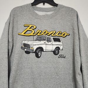 Ford Bronco Sweatshirt Graphic Gray Unisex Crewneck Retro Truckcore L